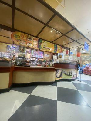 The little space near the entrance.