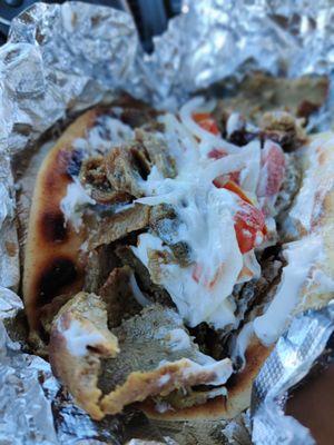 Gyro pita sandwich... So much meat