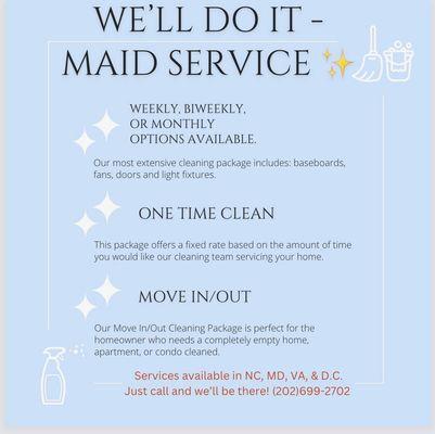 We Will Do It Maid Services