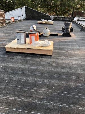 Before I put install new plywood all over After then I put the Roof paper