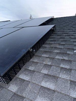 Installed bird block to keep the birds living under the solar panels out for good! Looks awesome and works even better!!