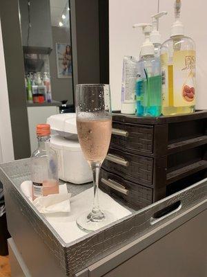 Wine and a haircut and color! YES!