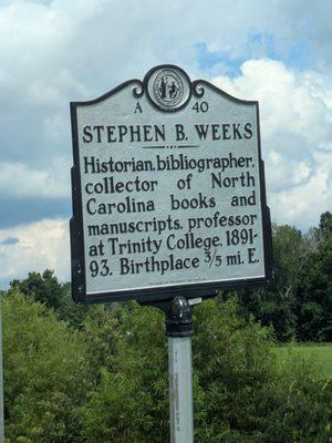 Stephen B. Weeks Historical Marker, Elizabeth City