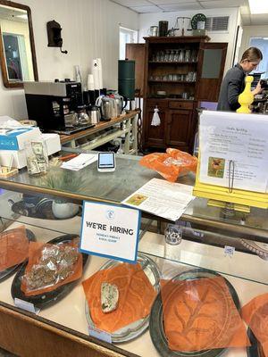 Ordering counter and baked goods