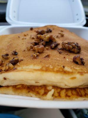 Full Stack of Pancakes with Bananas and Walnuts - $9.40