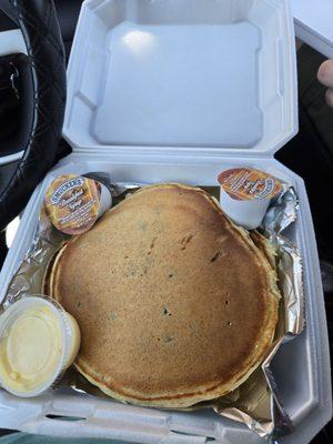 Chocolate Pancakes with syrup and butter