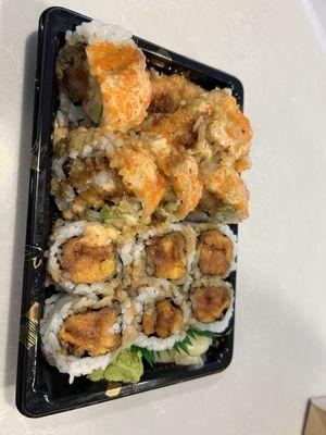 Sweet Potato Tempura Roll and Crispy Shrimp Tempura Roll