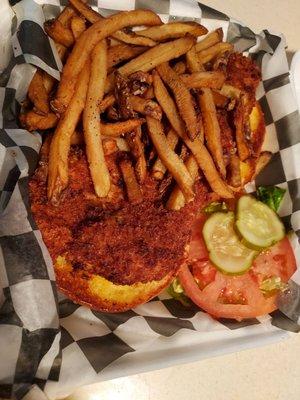 Crispy Fish Sandwich and Fries