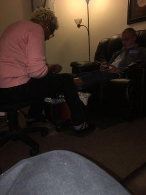 Pedicure for men with the intent being a Man Cave