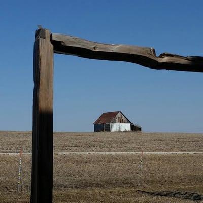 View of the countryside from the shop barn.