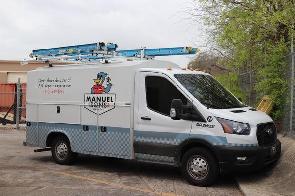 Manuel and Sons service van ready to go to the next job in San Antonio.