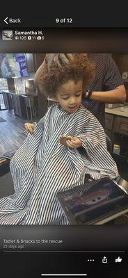We have kids specials when accompanied by an adult hair cut $10 kids cut $20 adult specials
