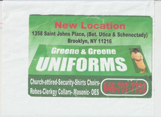 GREENE & GREENE UNIFORMS