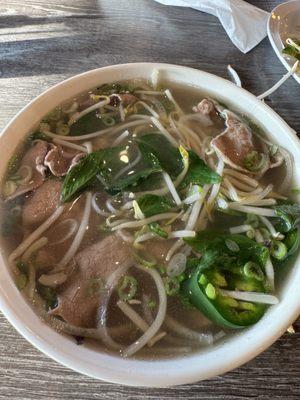 This was a number one, which was rare beef, full, and it was so flavorful and so delicious.