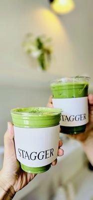 Double matcha and matcha latte