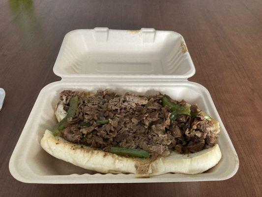 Regular cheesesteak (without cheese wiz)