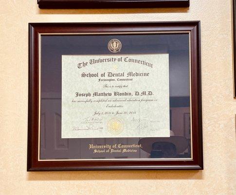 Dr. Blondin's Diploma