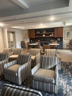 Movie room with snack area