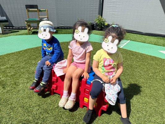 Armed with imagination, teamwork, and a pile of scrap wood, our young builders set out to create something special -- a bench sofa.