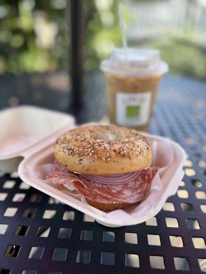 Pepperoni bagel sandwich!