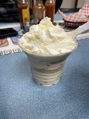 Salmonberry flan parfait