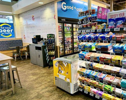 Tables, beverages, and snacks