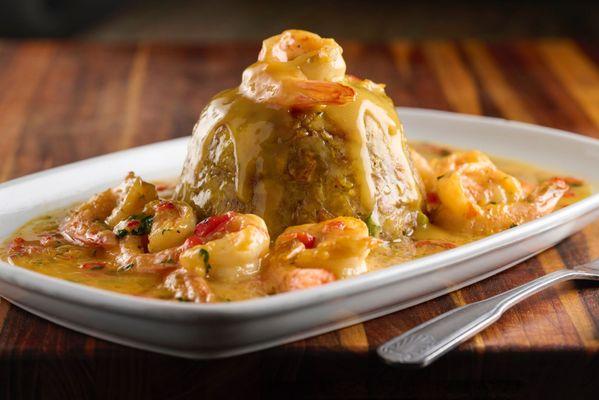 Mashed Plantain With Garlic Shrimp