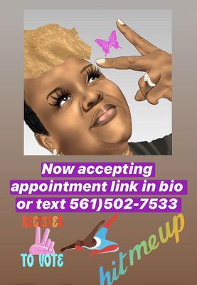 Butterflynails242 text or call for appointment or the link https://butterflynails242.as.me/