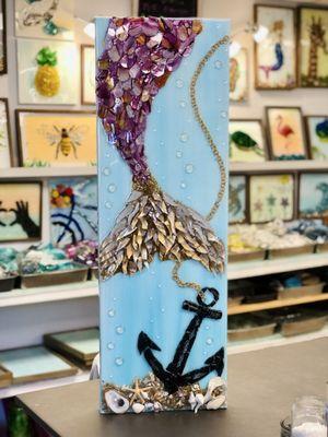Mermaid tail custom glass art