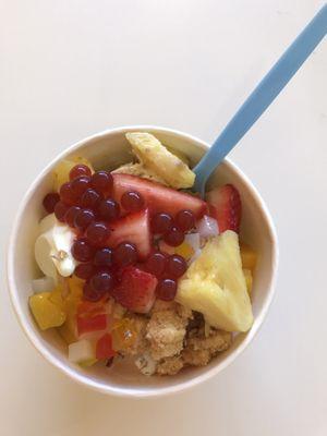Couldn't get any better with this yummy cup of froyo! All my favorite flavors, Grape tart, Greek yogurt, mango peach and honeydew
