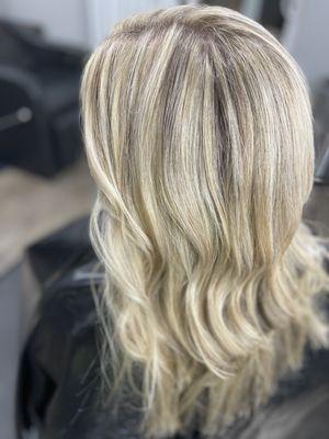 Foil with highlights, lowlights and a cut. Feeling bright and fresh!