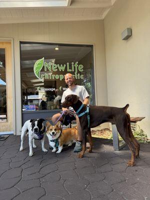 Dr. Drew with some 4-legged friends.