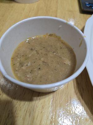 A quarter of the watery gravy