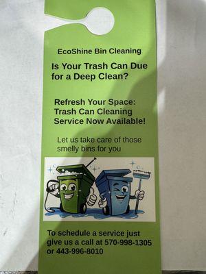 Ecoshine Bin cleaning