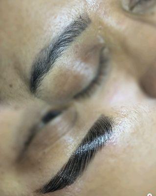 Eyebrow lamination with tint