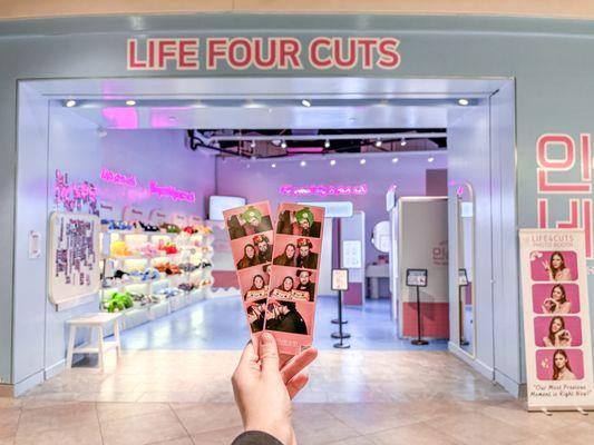 My photobooth photos from Life Four Cuts in front of the establishment. Perfect date commemoration!