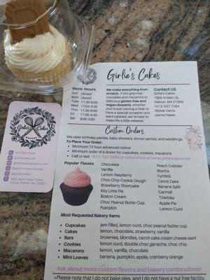 Business flyer with custom order information as of October 2025