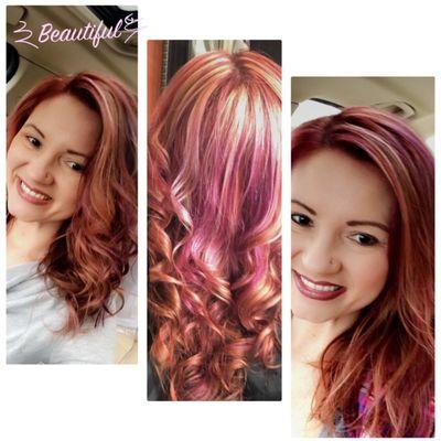 Red with purple and highlights