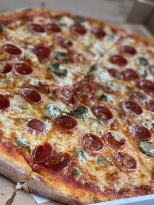 Pepperoni and jalapeños