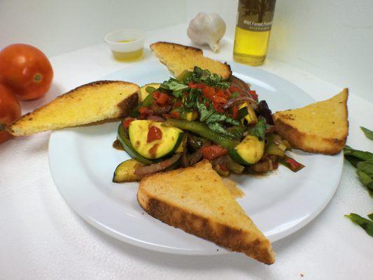 Marinated roasted veggies.