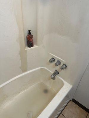 Before and after of shower.