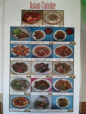 Food menu and prices
