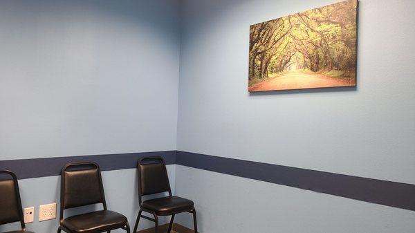 Waiting area & wall pic Palm Medical Sun 6.4.23