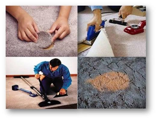 We provide complete carpet repair, stretching and color dye services.