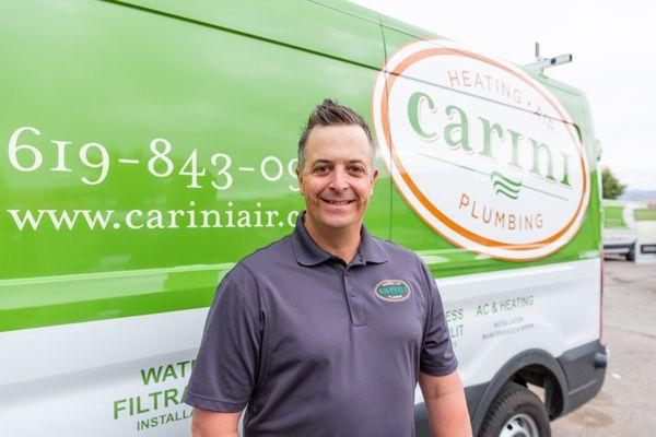 Gabriel Carini, owner of Carini Home Services. San Diego's best HVAC, Plumbing, & Electrical contractor.