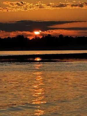 Sunset from the shore in front of the Northshore Motel.