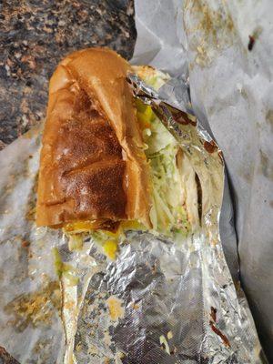 Top of Buffalo chicken sub