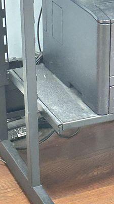 Example of filth. Printing Mach. Hazardous waste bucket...etc.