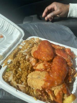 Wings and Shrimp Fried Rice