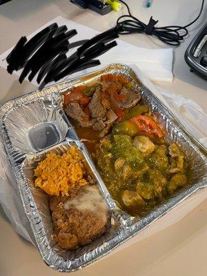 Steak Ranchero and Chile Verde
